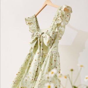 NWT H&M Green Floral Poplin Dress